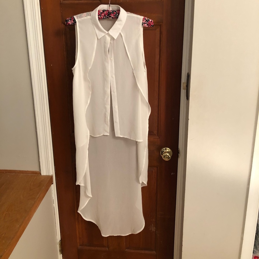 Hi-lo sheer top